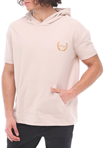 Spqr Kısa Kollu Sweatshirt Neptune Bej