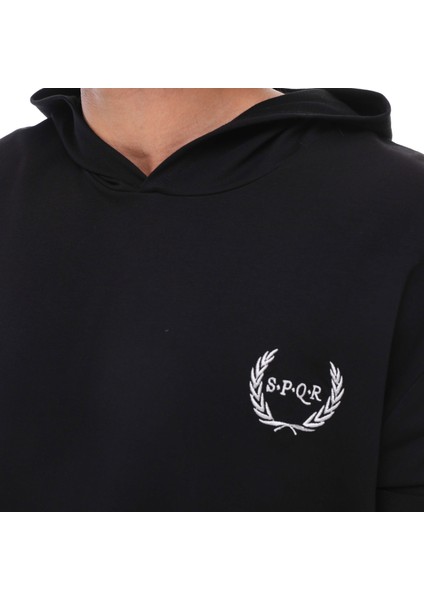 Spqr Kısa Kollu Sweatshirt Neptune Siyah