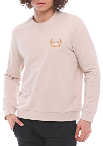 Spqr Sweatshirt Saturn Bej