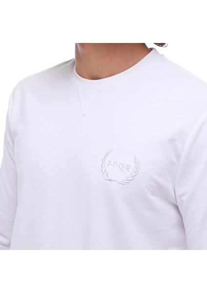 Spqr Sweatshirt Saturn Beyaz