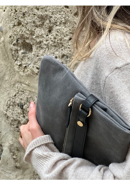 Katlamalı Clutch Mumlu Kanvas modelleri