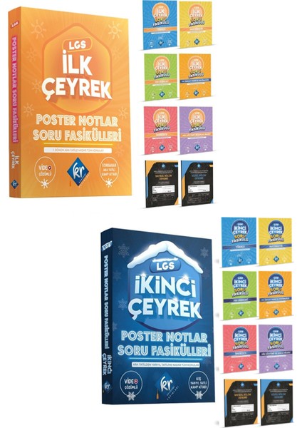 Kr Akademi Yayınları LGS Poster Notlar Ilk Çeyrek ve Ikinci Çeyrek Soru Fasikülleri Kamp Kitabı (16 Kitaplık Set)