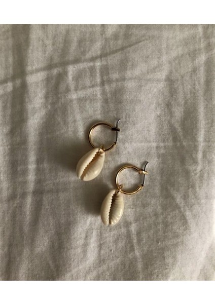 Handmade Deniz Kabuk Altın Kaplama Çelik Kararmaz Kadın Küpe