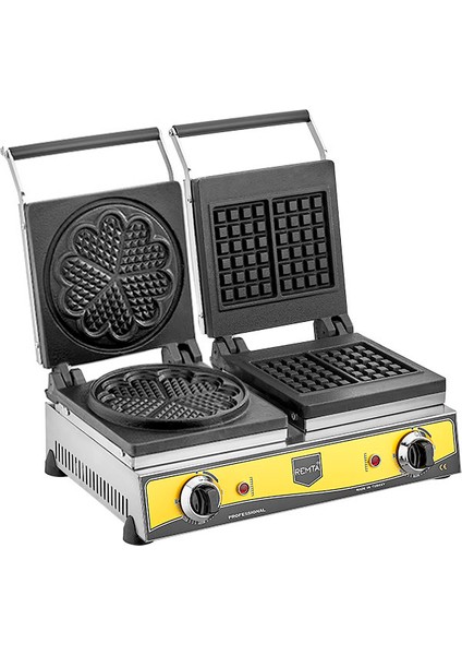 Çiftli Kare + Çiçek Model (21 çap) Waffle Makinası Elektrikli - W21