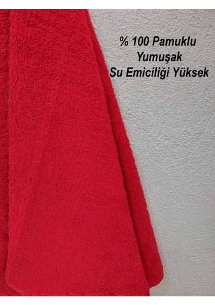 12'li Kırmızı Pamuklu Berber Havlusu Kuaför Havlusu - 50x90 cm - Su Çekici ve Dayanıklı fırsatları