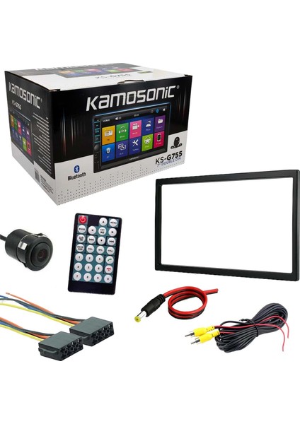 Kamosonıc KS-G755 Double Teyp 7" 4X45W Mirrorlink Bt/usb/sd/fm/aux Kameralı