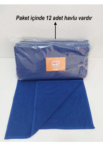 12'li Royal Mavi Pamuklu Berber Havlusu Kuaför Havlusu - 50x90 cm - Su Çekici ve Dayanıklı indirimleri