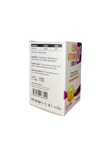 Leda Vitamin D3 1000IU 30 Kapsül