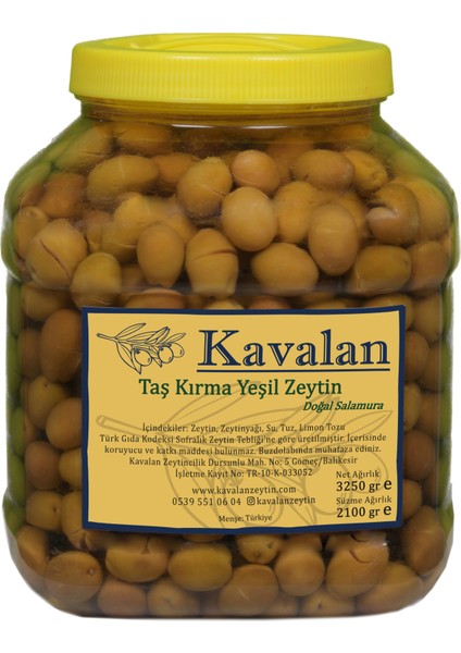 Yeni Sezon 2025-26 / Ayvalık Taş Kırma Yeşil Zeytin Orta Boy 2,1 kg