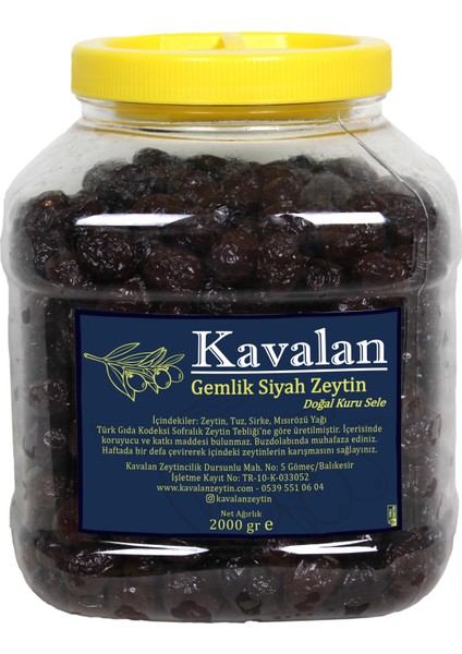 İyi Tarım Uyg. 2 Kg Gemlik Siyah Zeytin Doğal Kuru Sele Orta Boy