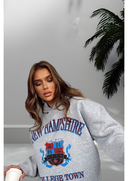 Baskılı Kapşonlu 3 Iplik Sweatshirt modelleri