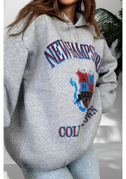 Baskılı Kapşonlu 3 Iplik Sweatshirt fırsatları