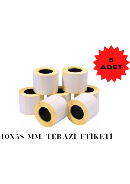 Terazi Etiketi 40 x 58 mm 500'lü Sarım 5 Rulo