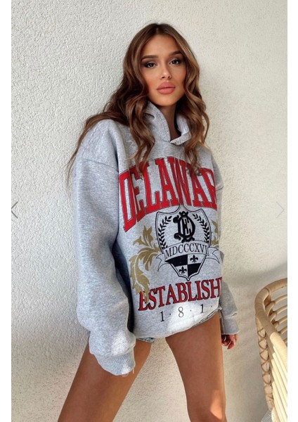 Baskılı Kapşonlu 3 Iplik Sweatshirt fiyatları
