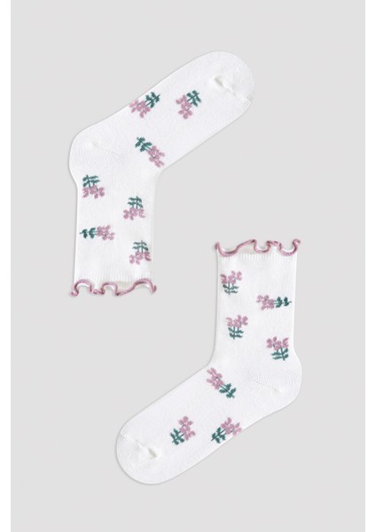 Çok Renkli Kız Çocuk Floral Soket Çorap fiyatları