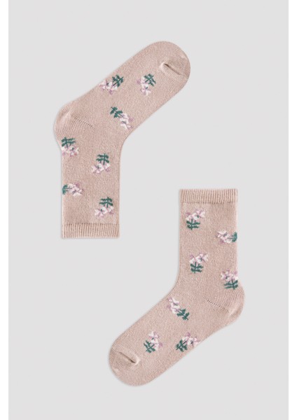 Çok Renkli Kız Çocuk Floral Soket Çorap modelleri