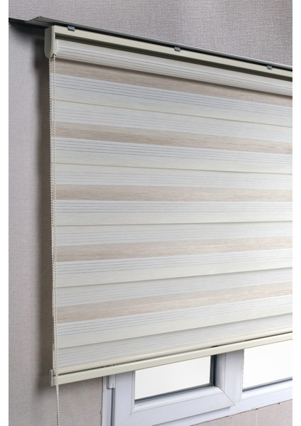 Premium Çift Renk Krem-Beyaz Ev-Ofis Zebra Stor Perdeler fiyatları