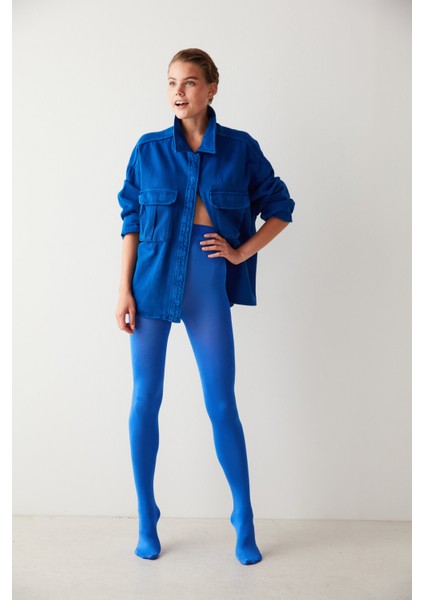 Mavi Fashion Wet Look Külotlu Çorap