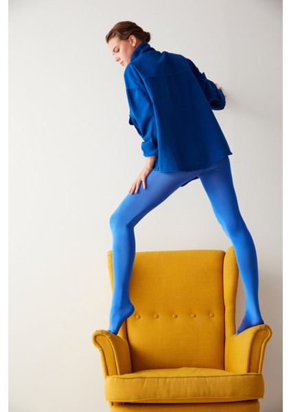 Mavi Fashion Wet Look Külotlu Çorap