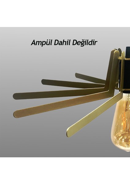 Hegza Lighting Elica - Gold Tekli Sarkıt Retro Modern Avize, Salon, Mutfak, Antre, Hol Avize, Ledli, LED