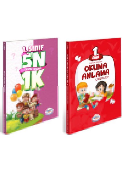 1. Sınıf 5n 1k Okuma Anlamaçalışmaları / Okuma Anlama Çalışmaları 2'li Set