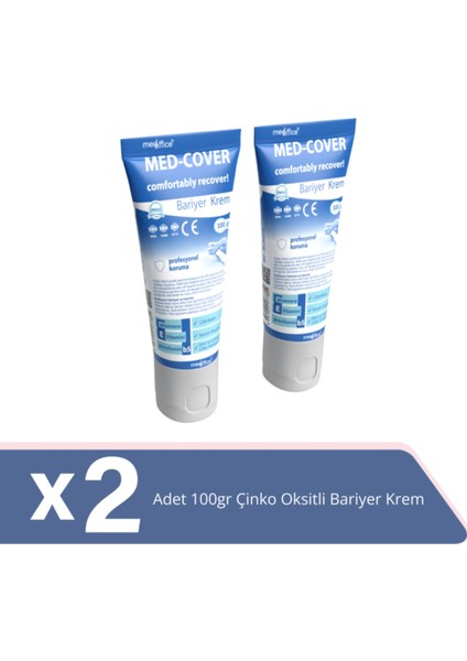 Medcover Çinko Oksit Bariyer Krem 100GR x 2 Adet