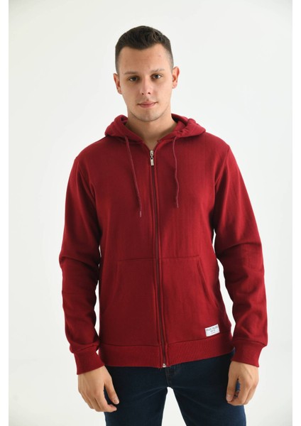 Bordo Kapüşonlu ve Kanguru Cep Detaylı Sweatshirt fiyatları