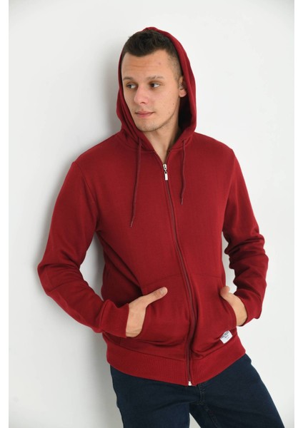 Bordo Kapüşonlu ve Kanguru Cep Detaylı Sweatshirt fırsatları