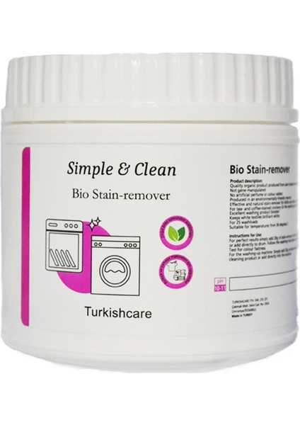 Organik Bio Çamaşır ve Bulaşık Leke Çıkarıcı Toz 500 gr