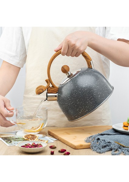 Feiyuansu Ahşap Tahıl Sapı Islık Su Isıtıcısı 2.5l (Yurt Dışından)