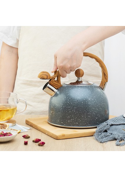 Feiyuansu Ahşap Tahıl Sapı Islık Su Isıtıcısı 2.5l (Yurt Dışından)