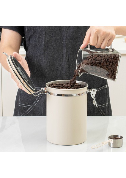 Kahve Çekirdeği Sızdırmaz 1.8l Paslanmaz Çelik Depolama Kavanozu (Yurt Dışından)