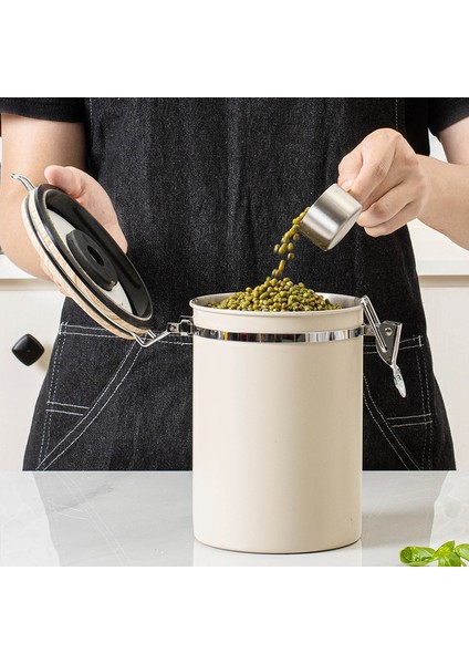 Kahve Çekirdeği Sızdırmaz 1.8l Paslanmaz Çelik Depolama Kavanozu (Yurt Dışından)