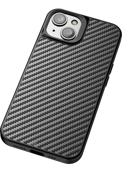Apple iPhone 14 Plus Kılıf Aramid Karbon Fiber Magsafe Özellikli Wlons Radison Kapak