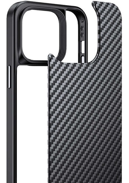 Apple iPhone 14 Pro Kılıf Aramid Karbon Fiber Magsafe Özellikli Wlons Radison Kapak