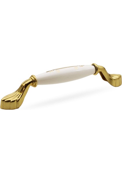 Elpedroso Lüks Porselen Mobilya Çekmece Dolap Kapak Kulpu Kulbu 128 mm Beyaz Gold indirimleri