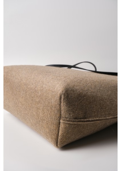 Kadın Büyük Boy Keçe Kumaş Shopper Tote Omuz Çantası