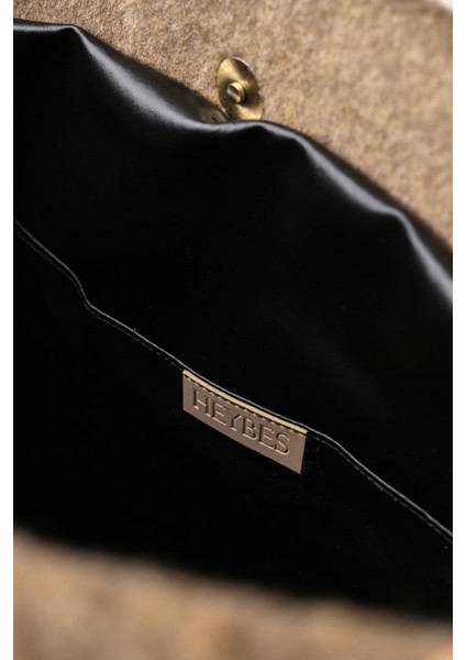 Kadın Büyük Boy Keçe Kumaş Shopper Tote Omuz Çantası