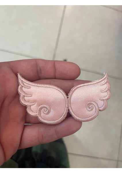 9x3 cm Saten Melek Kanadı Aplike Arma Yama Aksesuar