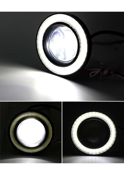 Citroën Nemo Uyumlu, Universal Mercekli LED Angel Sis Farı, 76MM Beyaz Renk fiyatları