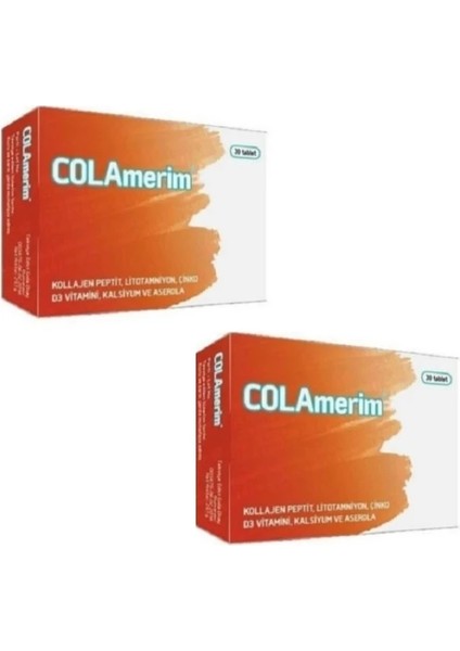 Kollajen Çinko Ve D Vitamini İçeren 30 Tablet 2 Adet