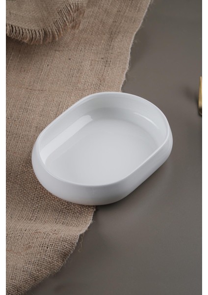 Bianco Perla Porselen Oval Bombeli Tabak