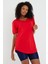 Tarz Cool Women Kırmızı Pis Yaka Salaş T-SHIRT-XKTCPS001R24S 1