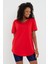 Tarz Cool Women Kırmızı Pis Yaka Salaş T-SHIRT-XKTCPS001R24S 3