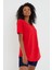 Tarz Cool Women Kırmızı Pis Yaka Salaş T-SHIRT-XKTCPS001R24S 4