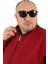 Büyük Beden Basic Mevsimlik Fermuarlı Sweatshirt 22750 Bordo 1