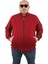 Büyük Beden Basic Mevsimlik Fermuarlı Sweatshirt 22750 Bordo 2