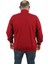 Büyük Beden Basic Mevsimlik Fermuarlı Sweatshirt 22750 Bordo 3