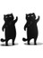 1 Çift Kedi Tasarım Bookend Demir Bookend Kitap Durdurucu Book Book Home Için Kitap Standı | 1