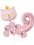 Pembe Kedi Balon Set Balon Folyo Set Konsept Doğum Günü Set Yaş Balon Set 1